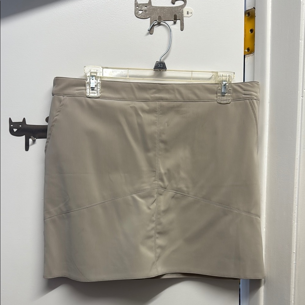 Beige Mini Skirt with Pockets